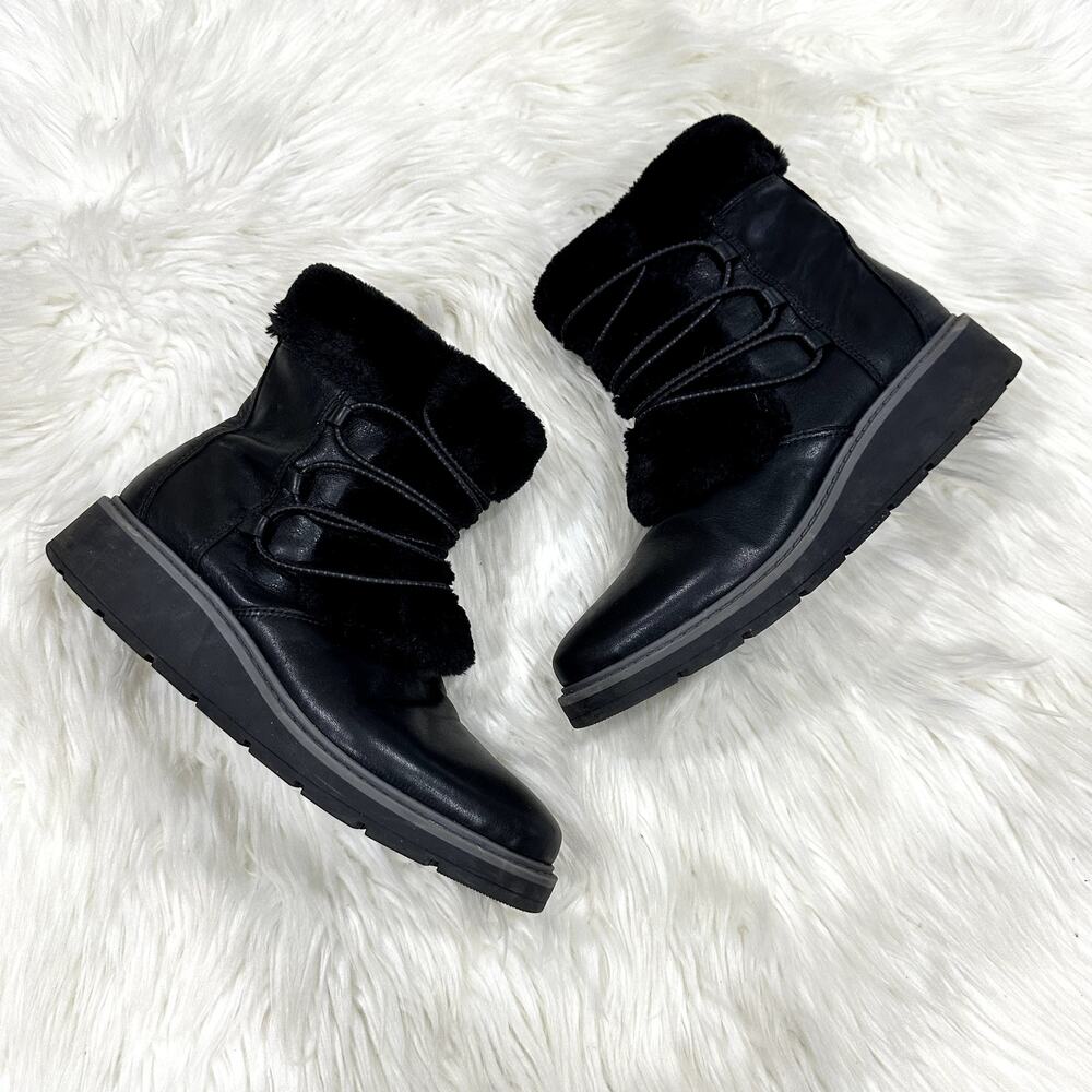 Clarks Ivery Jump Leather Winter Boots Sz 10